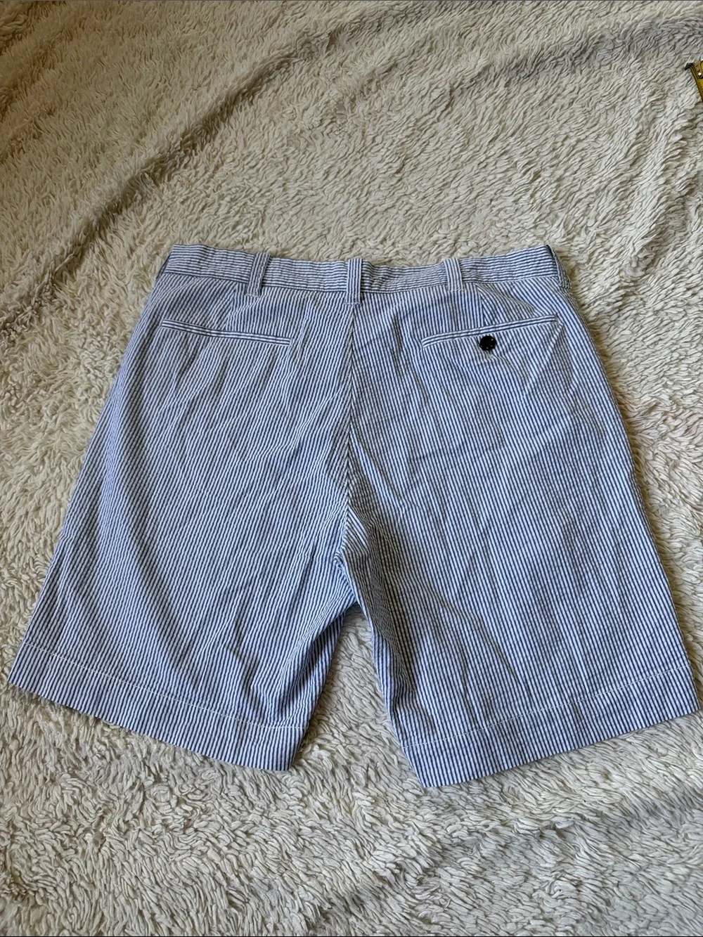 J. Crew Men's Navy and White flex chino  Flat-Front Shorts size 33W